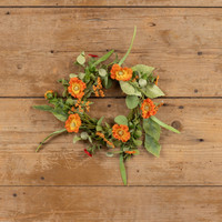 10" ORANGE POPPY & DAISY CANDLE RING
