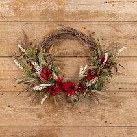 24" RED MIXED BLACK-EYED SUSAN WREATH
