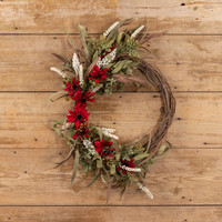 24" RED MIXED BLACK-EYED SUSAN WREATH