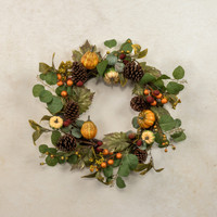24" MIXED GOURD & RASPBERRY WREATH
