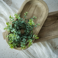 7" EUCALYPTUS TAPER CANDLE RING