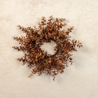14" BROWN EUCALYPTUS CANDLE RING