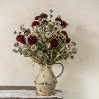 20" BEIGE & GREY WILD FLOWER & GRASS BUSH