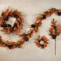6' ORANGE PINE GARLAND