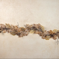 6' FROSTED WOODLAND LEAF GARLAND