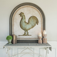 40" FRAMED METAL ROOSTER