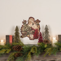 SANTA W/ TREE METAL WALL PLAQUE