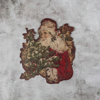 SANTA W/ TREE METAL WALL PLAQUE