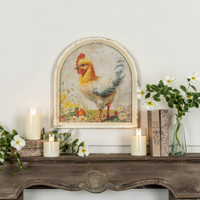 ARCHED FRAMED SPRING ROOSTER PRINT