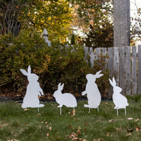 SET/ 4 BUNNY FAMILY GARDEN STAKES