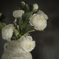 27.5" WHITE PEONY SPRAY