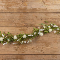 6' WHITE POM POM WILDFLOWER GARLAND