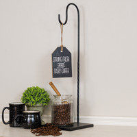 24.25" BLACK METAL HOOK STAND
