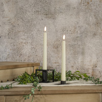 SET/ 2 - 9.5" 3D FLAME DROP CREAM TAPER CANDLE