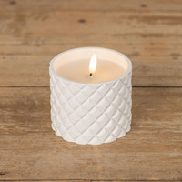 3.25" WHITE CEMENT GRID 3D FLAME CANDLE