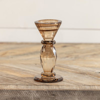 5.5" BRONZE GLASS TAPER CANDLESTICK