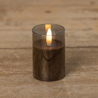 3" BLACK GLASS 3D FLAME CANDLE