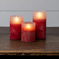 4" RED FROSTED GLASS 3D FLAME CANDLE