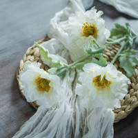 32" WHITE POPPY SPRAY