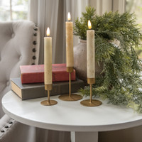 SET/ 3 GOLD TAPER CANDLE STANDS