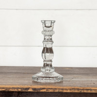 9" GLASS TAPER CANDLESTICK