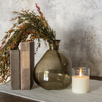 9.25" BROWN ARTISAN GLASS VASE