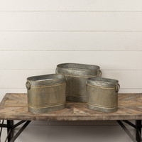 SET/ 3 STRIPED TROUGHS