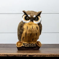 11" GREAT HORNED OWL ON LOG