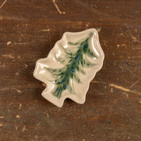 BEIGE & GREEN CERAMIC TREE MINI DISH