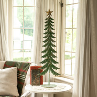 35" GREEN METAL TREE