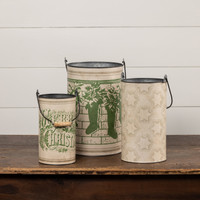 SET/ 3 COZY & BRIGHT METAL BUCKETS