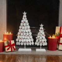 17" METAL HOLLY LEAF TREE