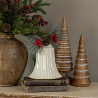 8.5" CREAM BELL W/ GREENERY
