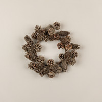 14" GOLD GLITTERED PINECONE CANDLE RING
