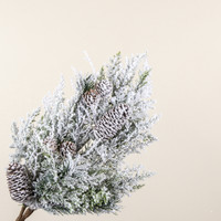 29" SNOWY CEDAR W/ MIXED PINECONES SPRAY