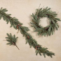 24" ICY HEMLOCK & PINE WREATH