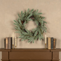 24" ICY HEMLOCK & PINE WREATH