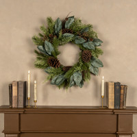 24" CEDAR, PINE & MAGNOLIA WREATH