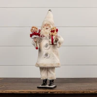 20" CREAM SANTA W/ DOLL