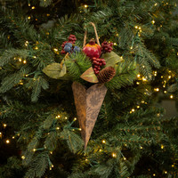 PINE & MIXED BERRIES CONE ORNAMENT