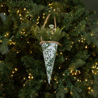 PINE & HOLLY CONE ORNAMENT
