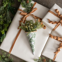 PINE & HOLLY CONE ORNAMENT