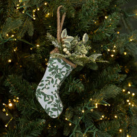 PINE & HOLLY STOCKING ORNAMENT