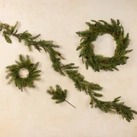 22"  HEMLOCK & DOUGLAS FIR W/ MINI PINECONE WREATH