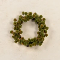 10" GREEN MINI CHESTNUT SEED CANDLE RING