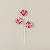 11.5" RED & WHITE DOUGHNUT PICK