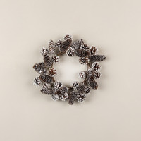 14" SNOWY PINECONE CANDLE RING