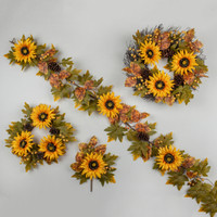 16" AUTUMN SUNFLOWER FIELDS CANDLE RING