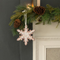 8" WHITE HOLLY SNOWFLAKE