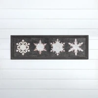 50.5" FRAMED WHITE METAL SNOWFLAKES